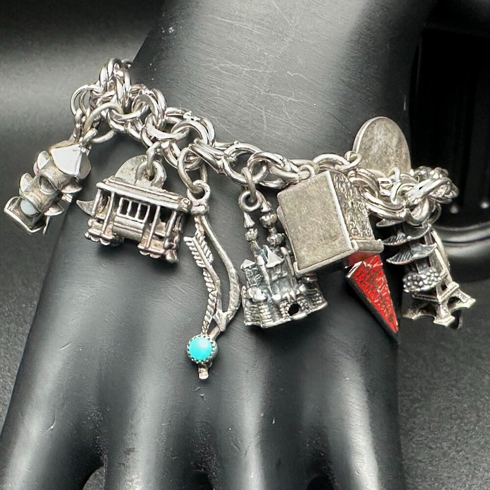 Wanderer’s Chronicle Charm Bracelet Silver with Multiform Charms and Turquoise A
